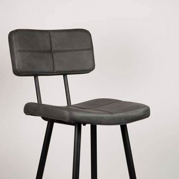 KJ CUB Grey industrial Upholstered indoor bar stool